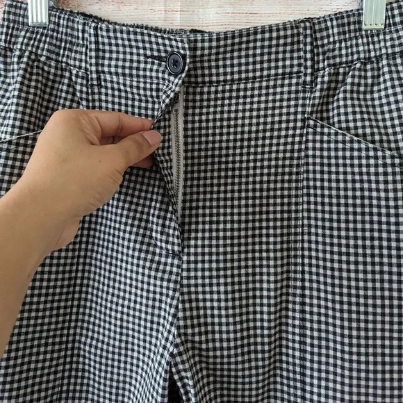 Urban Outfitters Size SP Gingham Slim St Leg Pants Elastic Waist High Rise - Picture 4 of 14